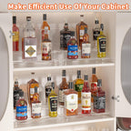 JUESHA 2 Tier Liquor Bottle Display Shelf, 15" Acrylic Bar Shelves Stand for Countertop, Step Alcohol Bottle Organizer for Wine Drinks Whiskey Bar Display (Patent: D1076520s)