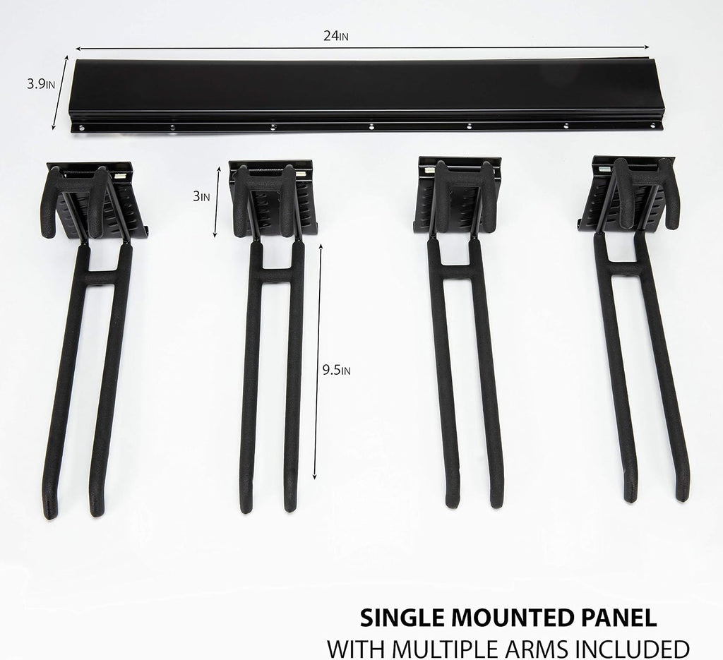 RaxGo Ski Wall Rack, Holds 4 Pairs of Skis & Skiing Poles or Snowboard for Home and Garage Storage, Wall Mounted, Heavy Duty and Adjustable Rubber-Coated Hooks