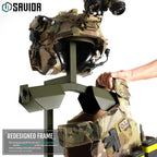 Savior Equipment H.A.B Tactical Gear Stand Helmet Vest Belt Display Rack, Military Gear Holder Plate Carrier Indoor Home Garage Free-Standing Organizer, Heavy Duty Steel Construction Hold Up To 70 lbs