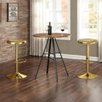 CAROLMADE Bar Stools Set of 2, Adjustable Metal Bar stools Swivel Counter Height Stool, Backless Barstools for Kitchen Island Pub, Gold