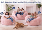 MAXYOYO Bean Bag Chair, Soft Bean Bag Sofa with Supportive Foam Filling | Plush Bean Bag Sofa with Supportive Foam Filling, Floor Sofa Seat with Side Pocket and Washable Cover, Pink, 3FT