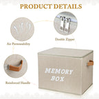Lukeline Memory Box for Keepsake, Decorative Keepsake Bin with Handles,Memory Box Keepsakes Gift for Anniversary, Wedding, Birthday, Valentines Day