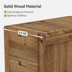 LITTLE TREE 3-Drawer Real Wood End Table, Narrow Side Table with Storage Drawers, Solid Wood Sofa Side Table for Living Room, Slim Nightstand Bedside Table for Bedroom, Natural Wood Color