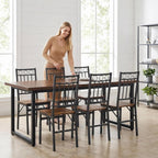 Bluecat Folding Dining Chairs 4 Pack, Industrial Foldable Dining Chair Set, Vintage Stackable Metal Frame Chairs with Wood Seat for Home Kitchen Dining Room Living Room