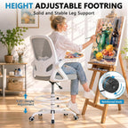 Kensaker Drafting Chair Tall Office Chair, Ergonomic Standing Desk Chair with Adjustable Foot Ring and Flip-up Armrests, Mesh Computer Chair for Art Studio, 300 LBS, Gray