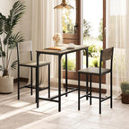 Tangkula 3 Piece Counter Height Bar Table Set, Pub Table and Chairs Set of 2, High Top Console Table with Stools for 2, Space-Saving Dinette Set for Breakfast Nook (Grey)