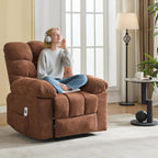 21.4in Wide Rocking Recliner Chair,Massage & Heat Recliner Chair for Adults,Home Theater Seating with Lumbar Support,Nursery Rocking Chairs for Living Room