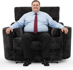 450lbs Oversized Power Recliner Chair, 52" Extra Wide Electric Chair for Big and Tall Adults, Chenille Fabric Single Sofa with USB & Type-C Ports, 2 Pillows, Cloud Comfort for Living Room