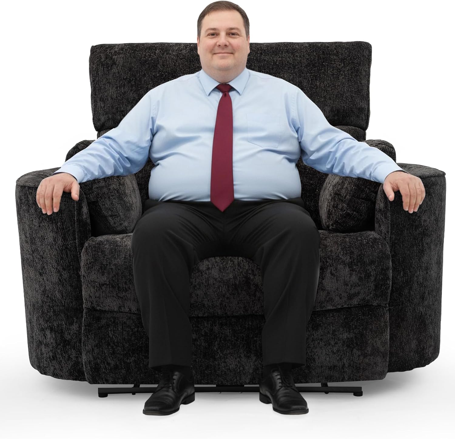 450lbs Oversized Power Recliner Chair, 52" Extra Wide Electric Chair for Big and Tall Adults, Chenille Fabric Single Sofa with USB & Type-C Ports, 2 Pillows, Cloud Comfort for Living Room