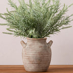 Vanselia Ceramic Flower Vase Home Decor - Farmhouse Table Vases with Handle Living Room Decoration Vintage Decorative Aesthetic for Shelf Coffee Dining Desk House Bookshelf Fireplace (7.1" Retro)