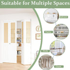 Bifold Door for 48" x 80" Opening, Preassembled Faux Cane Webbing Folding Door with Hardware Kit, MDF Surface, Interior Door Panel for Closet, Pantry & Laundry