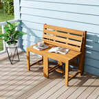 Tangkula 3-in-1 Convertible Bench Bar Table, Space-Saving Patio Convert A Bench with Balcony Plant Rack Design, Outdoor Folding Table and Chairs Set for Garden Porch & Backyard