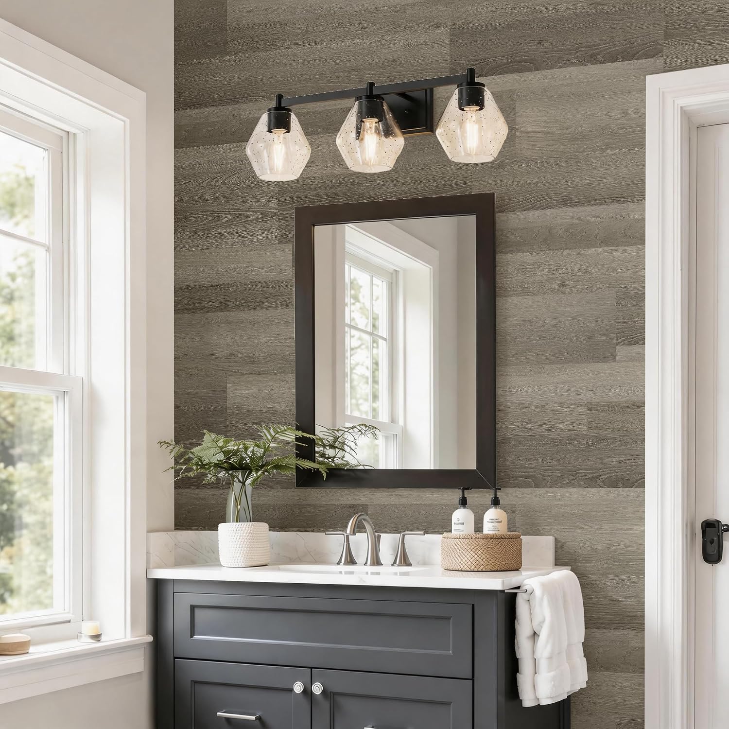 Peel and Stick Wall Panels, Easy Self Adhesive Vinyl Tiles Wall Planks, Farmhouse Wood Grain Shiplap for Kitchen Bedroom Interior WallDecor (12 pcs/18.1 Sq Ft/Box) (Oak White)