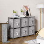 LUKYTOWER Cube Storage Organizer Shelf with 6 Printed Bins + Labels, Adjustable Modular Cubby Storage Organizer with Bins, Large Capacity Shelves for Storage,Closet, Living Room, Dorm, Yarn