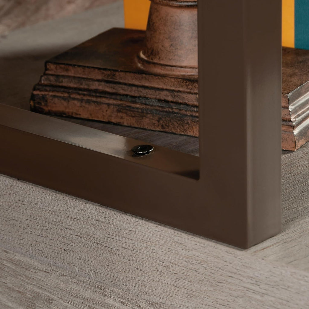 Sauder Manhattan Gate Engineered Wood and Metal Computer Hutch in Mystic Oak