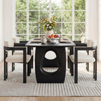 Morden Fort Boucle Dining Chair Set of 4, Upholstered Kitchen Chairs with Metal Frame & Round Back, Barrel Side Chair for Dining Room, Kitchen, Living Room, Apartments