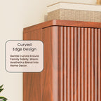 72" Tall Kitchen Pantry Cabinet, Modern Fluted Wood Storage Cabinet with Doors and 6 Shelves, 8 Door Shelves, Cupboard for Kitchen, Dining Room, Living Room and Bathroom, Walnut