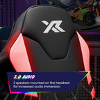 X Rocker Shadow RGB 2.0 Floor Rocker, Audio Console Gaming Chair - Neo Motion™ Sync App Controlled LED Lights, Headrest Speakers, Folding Rocking Base, Wipe-Clean Faux Leather for Kids & Teens - Black