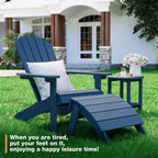 YEFU Adirondack Ottoman Set of 2, Patio Foot Rest, Adirondack Foot Rest, Folding Adirondack Footstool, Weather Resistant for Adirondack Chair, Widely Used for Outdoor, Backyard, Fire Pits-Navy Blue