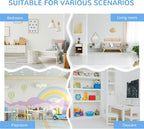 Bookcase, Toy Storage Organizer Cabinet, Children Display Bookshelf with Drawers for Toys, Clothes, Books, Grey