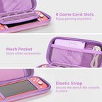 innoAura Switch Lite Case for Switch Lite Model 2019, 15-in-1 Accessories Bundle with Carrying Case, Screen Protector, Cute Pendant & Thumb Caps (Mermaid Pink)