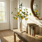 Artificial Lemon Branches Set of 3 – 37" Faux Lemons with Stem for Kitchen Decor Farmhouse Flower Arrangement Table Centerpiece Vase Filler Home Office Party Decoration