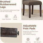 LSSPAID Dining Chairs Set of 4, Modern Comfy Linen Upholstered Parsons Dining Room Chairs with Bronze Nail Head Trim and Brushed Solid Wood Legs, Coffee