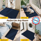 JSEI Entryway Rugs Doormat 24"x36", Non-Slip Dirt Trapper Door Mats Indoor, Washable Absorbent and Stain Resist Welcome Floor Mat for Front Door, Dog Door Mat, Dirty Wet Shoes & Paws, Navy Blue