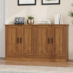Anystyle 53" Rustic Brown Buffet Cabinet with Storage, Industrial Kitchen Sideboard with 4 Doors & Adjustable Shelves, Entryway Credenza & TV Console Table for Living Room, Dining Room
