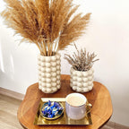 Bubble Vases, Set of 2 Ceramic Vase for Flowers, Boho Ceramic Flower Vases for Decor, Tall Bubble Vase for Living Room, Dining Table, Wedding, Mantel, Coffee Table(Beige)