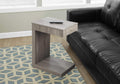 Accent Table, C Shaped, End, Side, Snack, Storage Drawer, Living Room, Bedroom, Brown Laminate,
