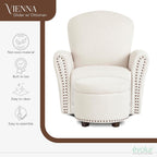Evolur Vienna Swivel Glider with Ottoman, FSC Certified, Greenguard Gold and JPMA Certified Glider Rocking Chair, 360° Swivel Motion, Ergonomic Design Nursery Glider, Sweet Cream