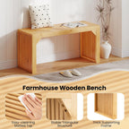 Giantex 36" Bamboo Dining Bench, 660Lbs Capacity, 2-Person Kitchen Table Bench for Living Room, Bedroom, Bathroom, Entryway Hallway, Front Door, End of Bed, Indoor Outdoor Use, 2 Pack