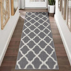 SHACOS Washable Runner Rug 20"x59" Dirt Trapping Non Slip Rubber Backing Rug Runner Floor Mats Carpet Runners for Entryway Hallway Kitchen Garage Laundry Room, Light Gray