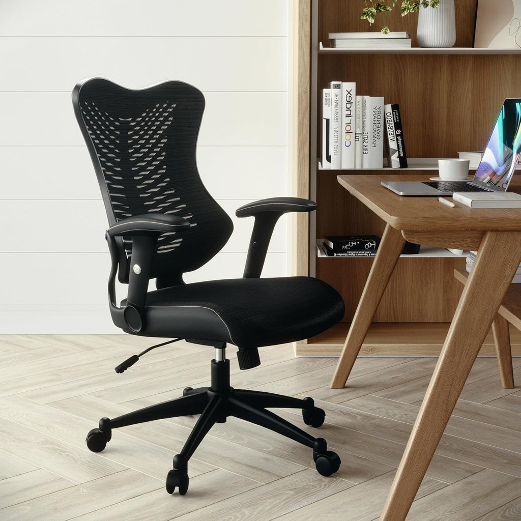 Flash Furniture Kale High Back Designer Black Mesh Executive Swivel Ergonomic Office Chair with Adjustable Arms