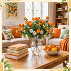 Tigeen 6 Pack Orange for Decoration Fake Orange Branches Artificial Vivid Faux Fruit Tables Centerpiece for Kitchen Stem Fruits for Home Spring Summer Decor