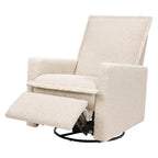 Babyletto Cali Flange Recliner and Swivel Glider in Almond Teddy Loop, Greenguard Gold and CertiPUR-US Certified