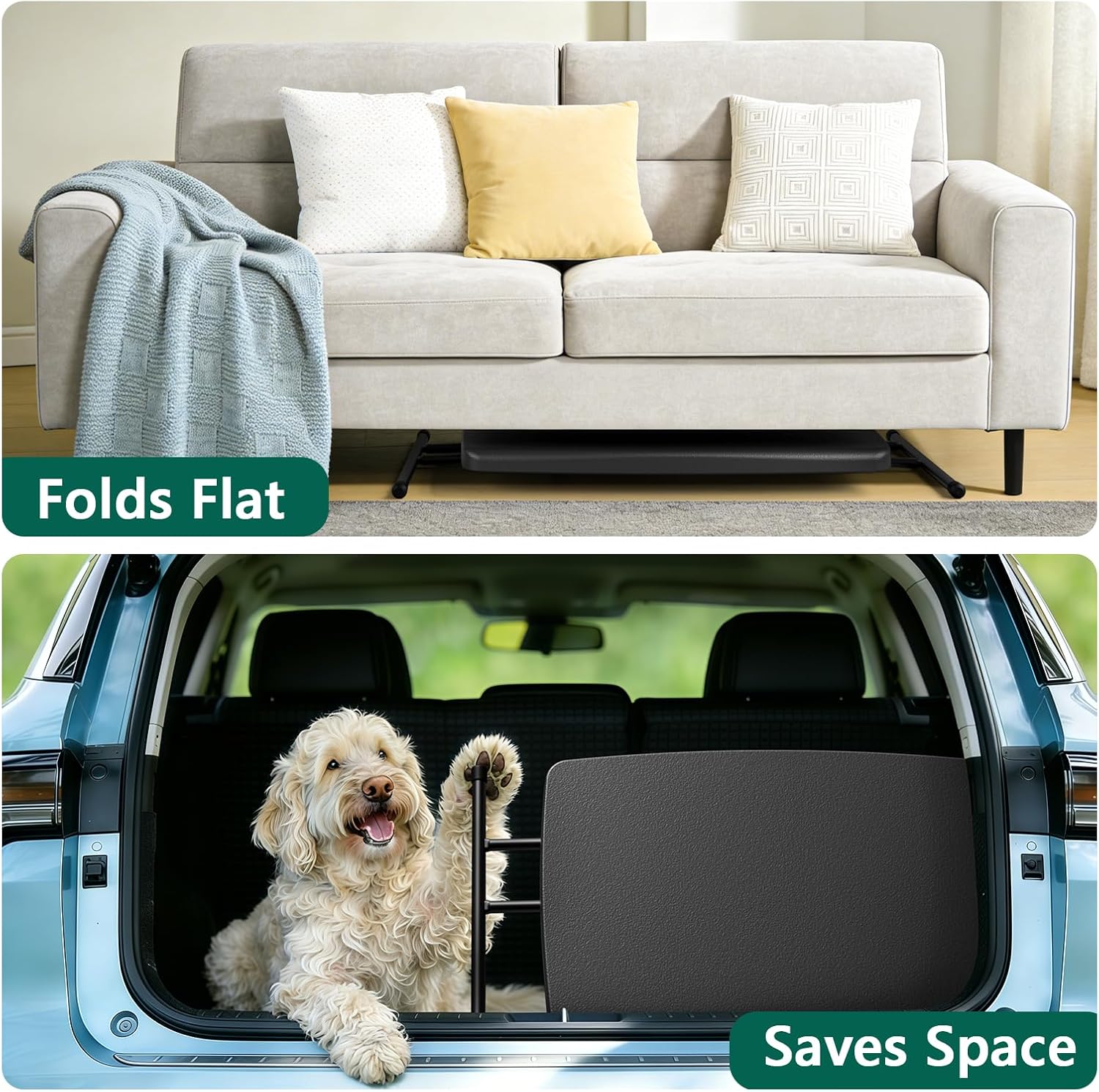 30 Inch Folding Table, Adjustable Height TV Tray for Small Spaces, Heavy Duty Foldable Utility Table for Laptop, Dining, Camping, No Assembly, 200 lbs Capacity, Black Granite