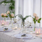 Hewory Glass Bud Vases for Flowers: Blown Modern Small Glass Vases for Centerpieces Set of 24, Mini Clear Bulk Flower Vases for Wedding Party Events Home Decor Floral Arrangements (Not Include Flower)