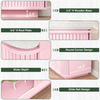 Hall Tree with Bench and Shoe Storage, Entryway Bench with Sliding Door Cabinet, Removable Padded, Metal Wall Hooks and Adjustable Storage Compartments, for Entry, Hallway, Living Room, Pink
