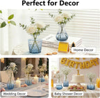RUCKAE Glass Bud Vases Mini Flower Vase Small Vintage Vases for Centerpiece Table Wedding Decorations Home Decor Party(Gradient Blue 22 Pack)