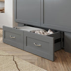 AFI, Monroe Full Murphy Bed Chest with 6" Mattress, Storage Drawer & Built-in USB Charger, Grey