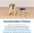 ECR4Kids Bentwood Stackable Stools, 12in Seat Height, Classroom Furniture, Earthtone, 6-Piece