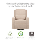 Babyletto Sigi Manual Recliner and Swivel Glider in Chai Shearling, Greenguard Gold and CertiPUR-US Certified