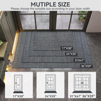 Front Door Mat Indoor Entrance 17"x30", Low-Profile Non Slip Inside Doormat for Entryway, Dirt Resistant Absorbent Front Porch Back Door Welcome Entry Door Mats, Washable Easy Clean, Gray