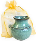 Handmade Dandelion Flower Pot for New Mommy to Be - Miniature Pottery Vase for Baby Shower Favor Presents Green (Miniature Vase w/Gift Bag)