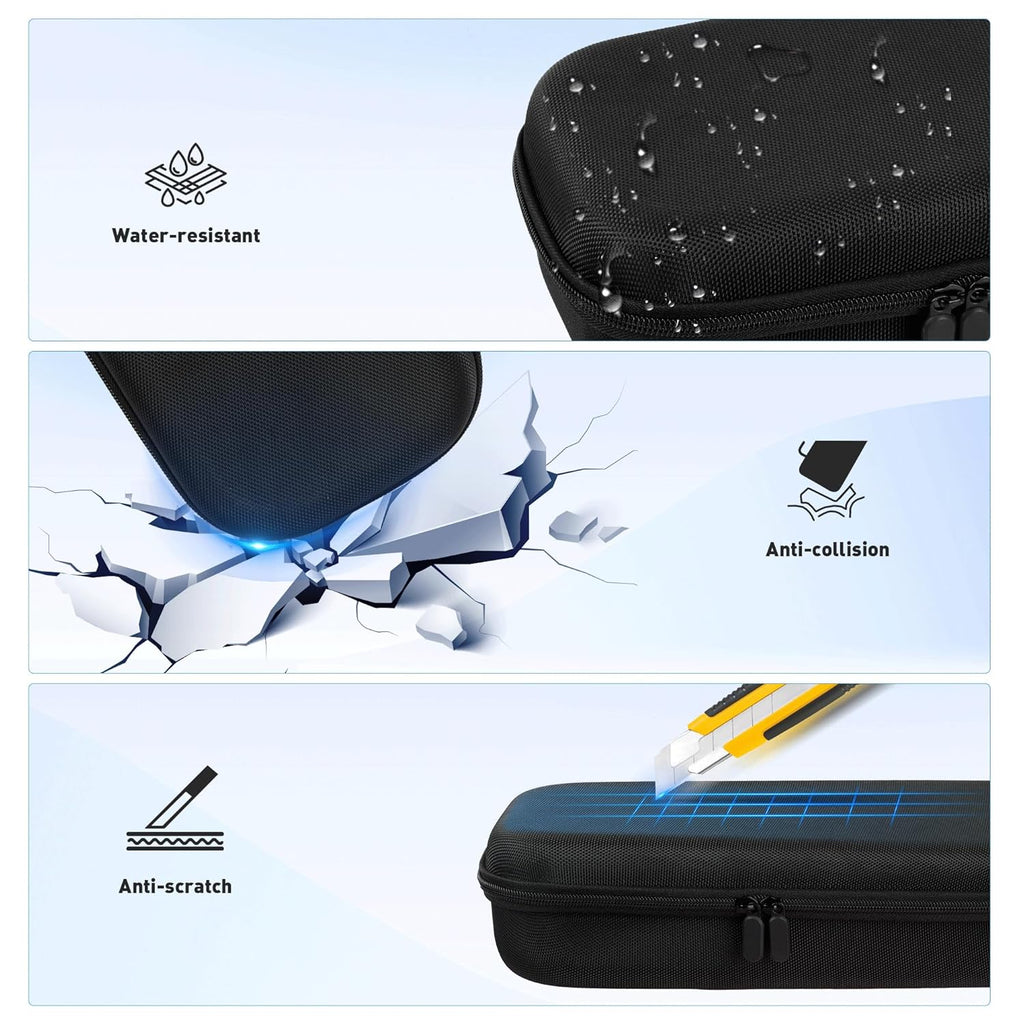 Foluck 4 in 1 Carrying Case for PlayStation Portal Remote Player, Waterproof Hard Case for PS5 Portal with Soft Protective Cover Skin Case, 2 Screen Protector, 4 Thumb Grip Caps, PS Portal Accessories