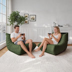 Giant Bean Bag Chairs for Adults Teen Reading Chair Togo Sofa Boneless Floor Couch Comfy Memory Foam Teddy Fleece BeanBag Fireside Lounge Chair for Living Room Bedroom, Green, 1 Seater