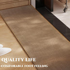 Super Absorbent Bath Runner Mat, Non-Slip Bathroom Rug, Long Narrow Floor Carpet for Shower, Machine Washable (Taupe, 12''X47'')