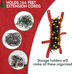 12PCS Rotating Handle Christmas Lights Storage Holder, Efficient & Durable,Tangle-Free Wires, Rope Winder for Ropes, String Lights, Fairy Lights, Wires, Garlands, Beads, Cords